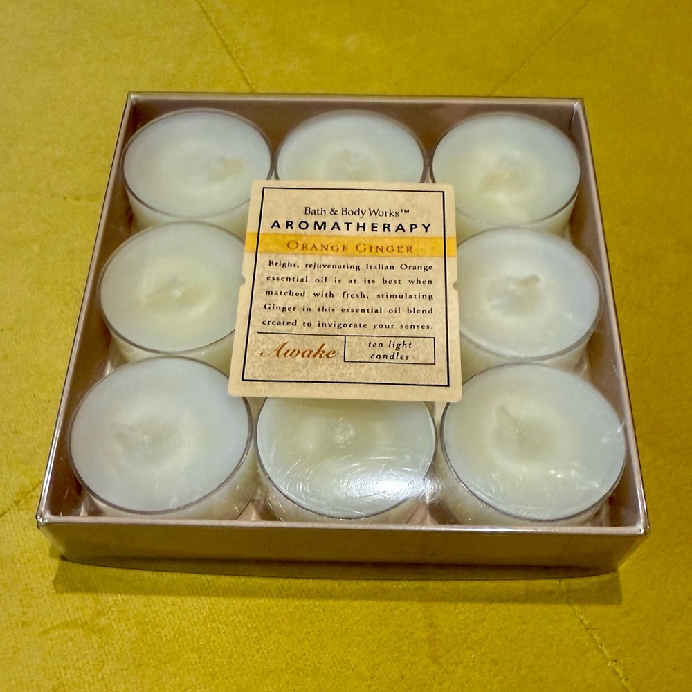Bath & Body Works Aromatherapy Orange Ginger Awake Tea Light Candles NEW